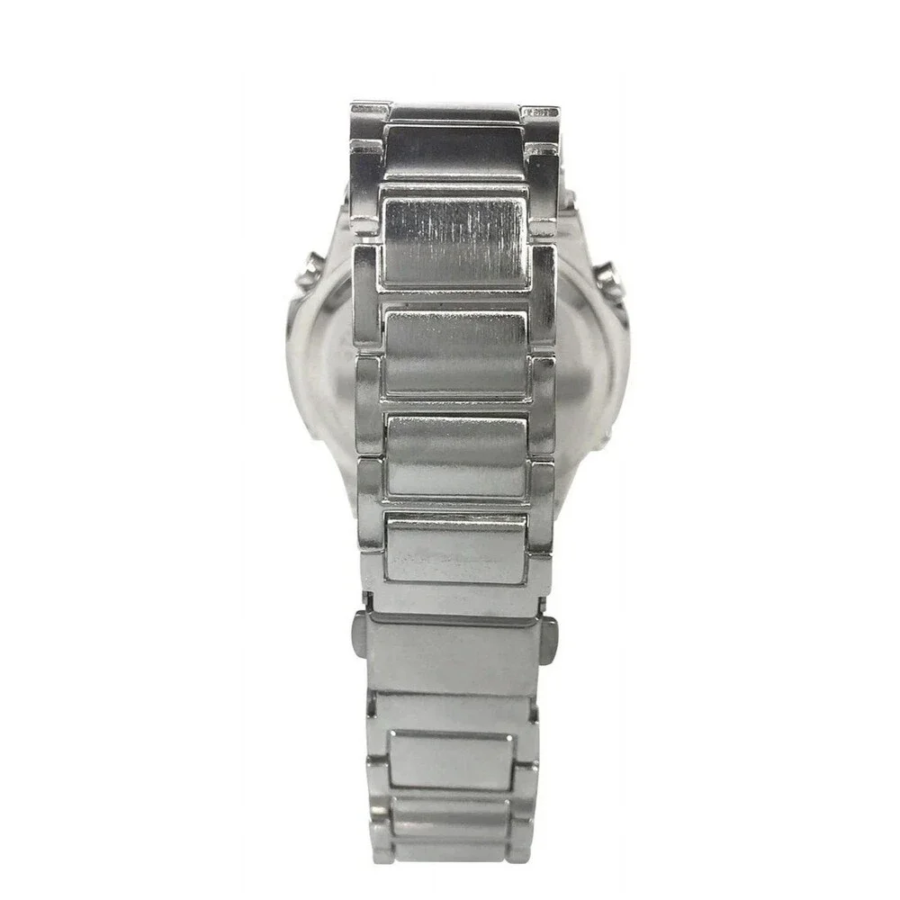 George Mens Digital Silver-Plated Watch-Alarm,Stopwatch,Backlight-New In Box